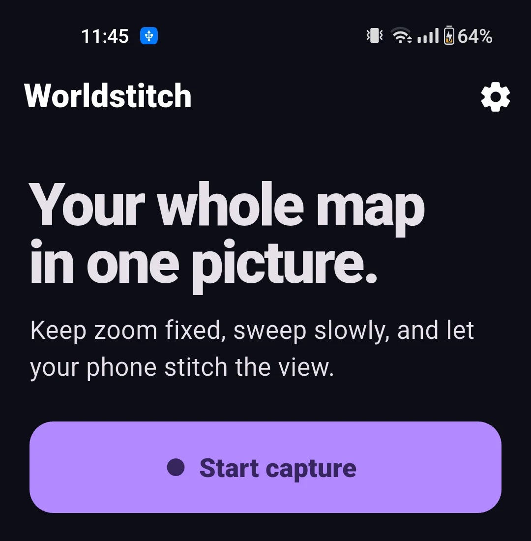 Worldstitch home screen ready to start a capture